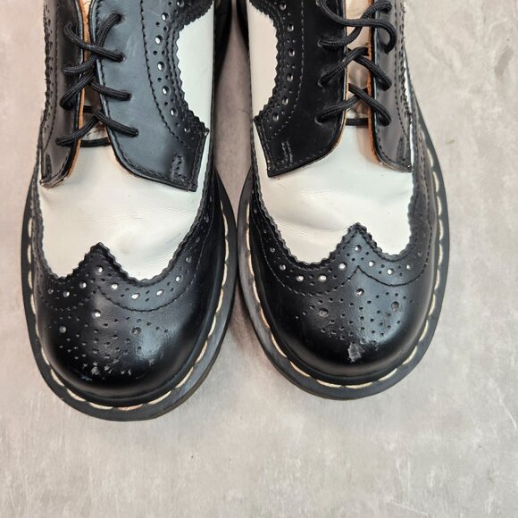 Dr. Martens Black and White Brogue Flats - Picture 10 of 10